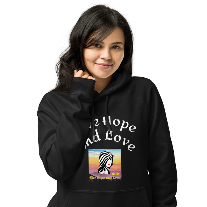 Give Hope and Love - Unisex eco raglan hoodie