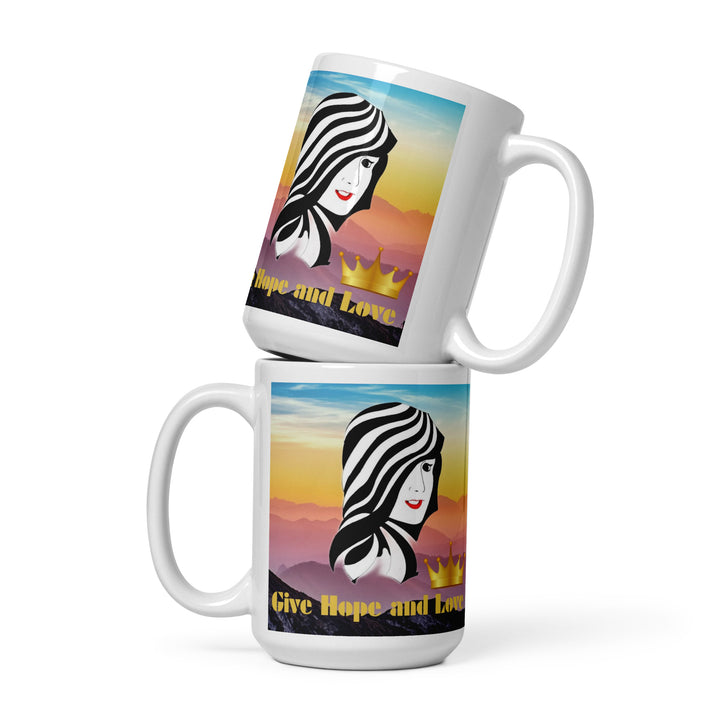 Coffee Mug - Give Hope and Love - White glossy mug